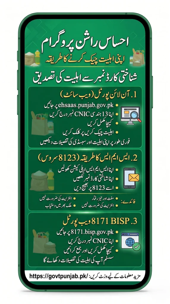 Ehsaas Rashan Program check now