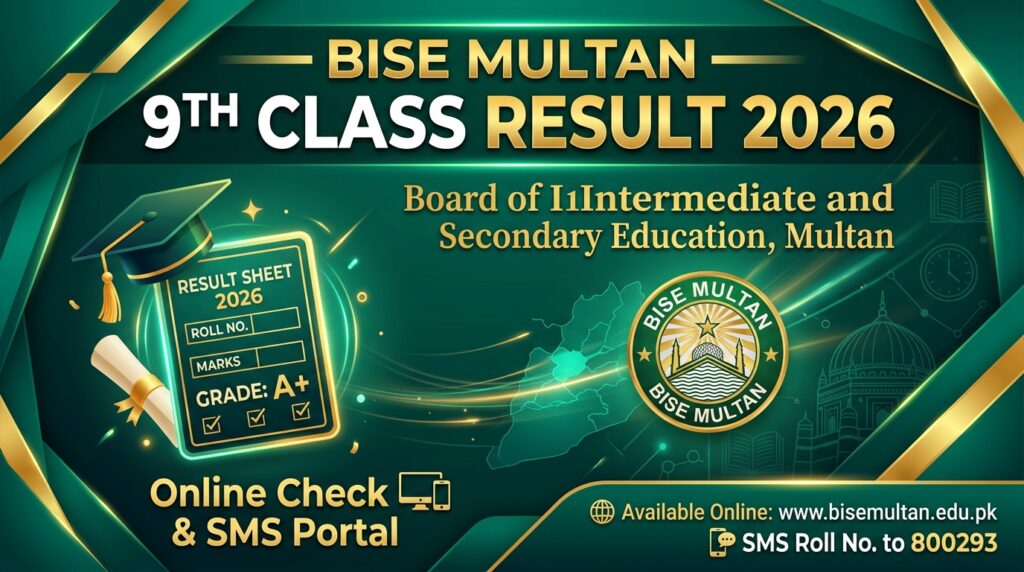 BISE Multan 9th Class Result 2026 Online Check By Roll Number & Name
